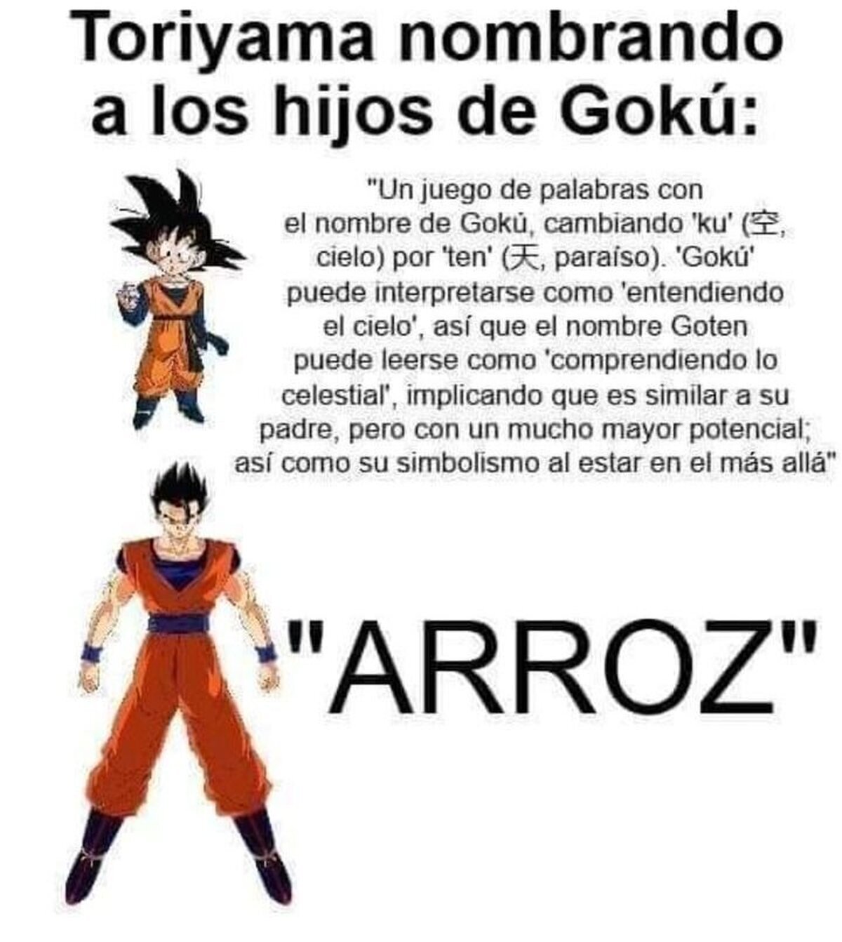 Goku nombrando hijos