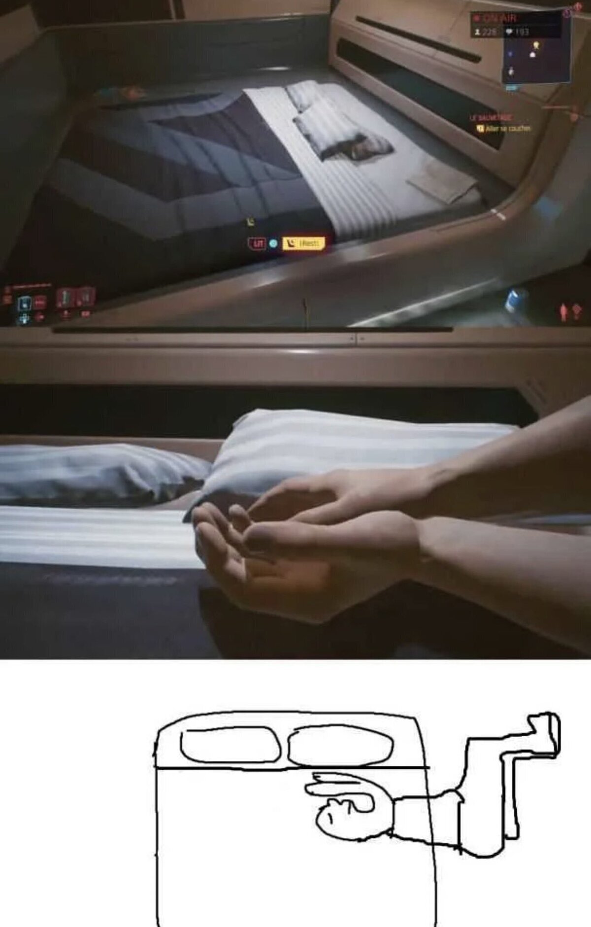 La animaci&oacute;n de dormir en Cyberpunk no tiene sentido