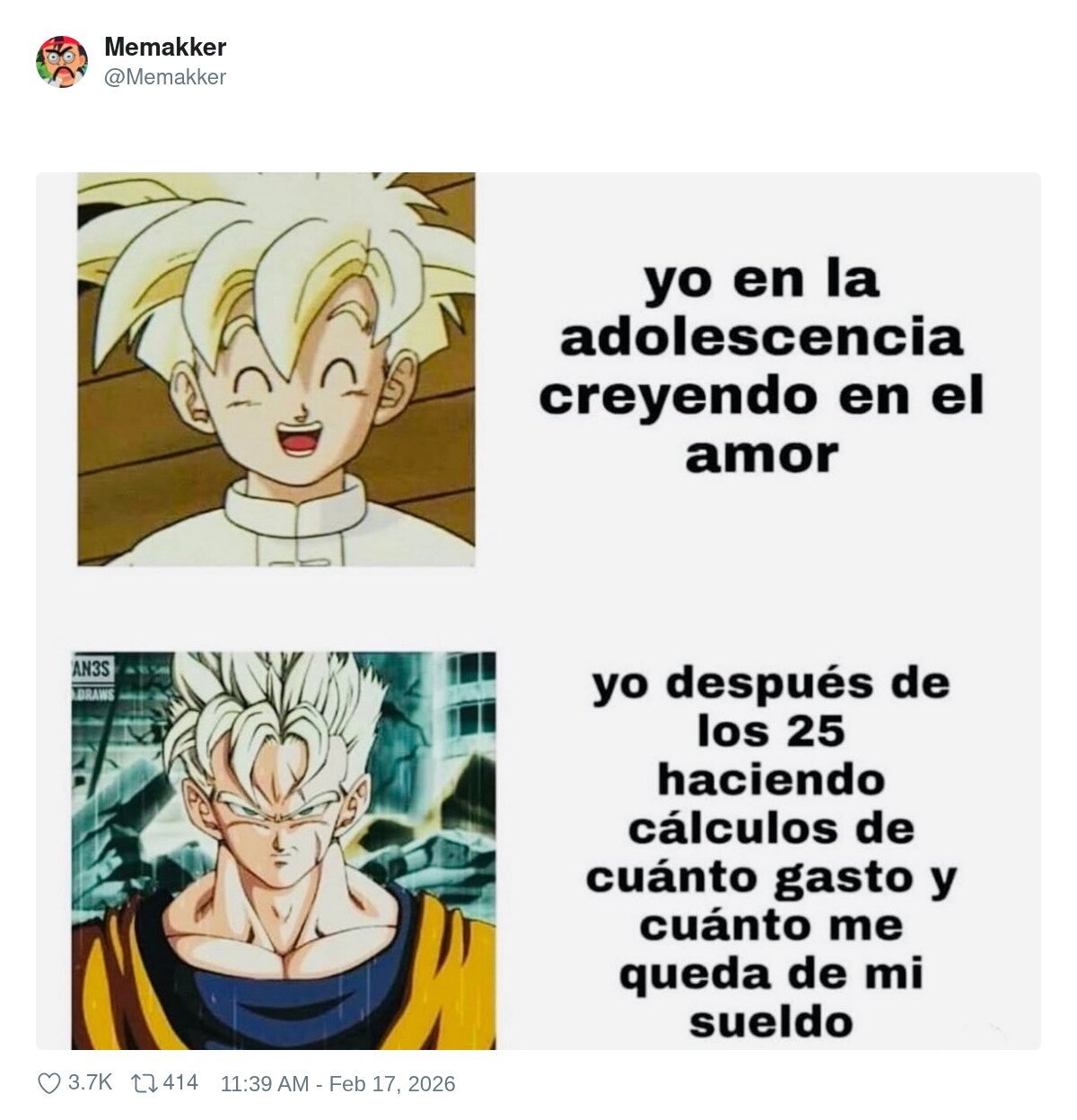 La verdadera evoluci&oacute;n no es Super Saiyan: es pasar del amor al Excel