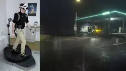 Hay un tipo jugando RE2 cen VR con una caminadora real.