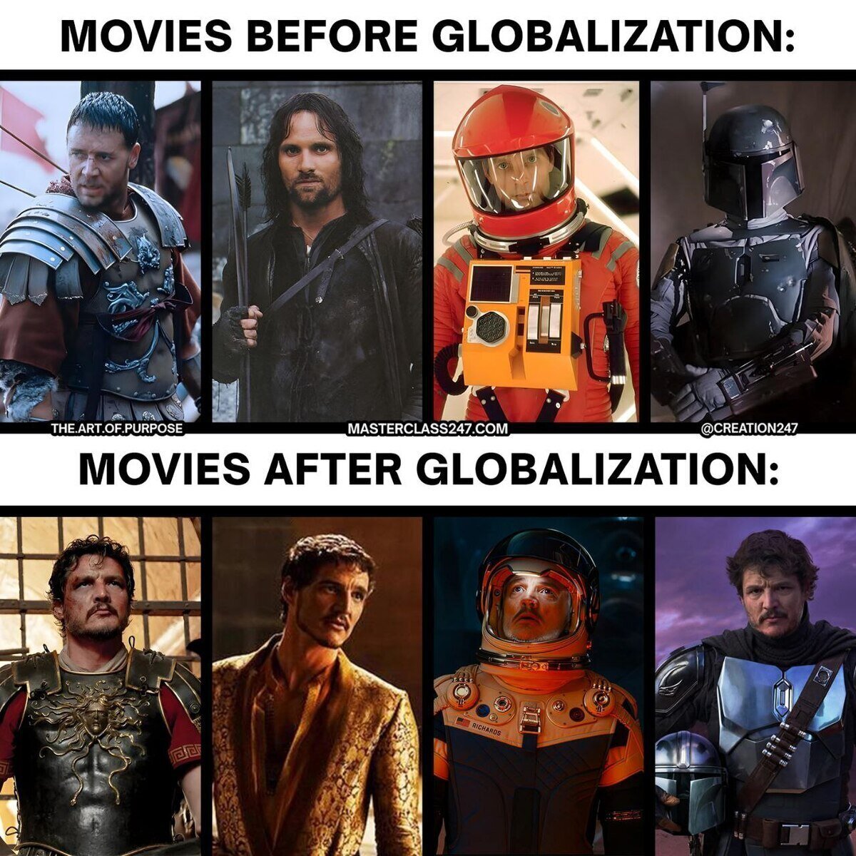 El mismo actor en todas partes, pero con otro casco