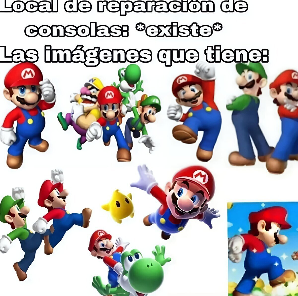 Yo fi&aacute;ndome del t&eacute;cnico porque tiene un Mario en baja resoluci&oacute;n en el cartel