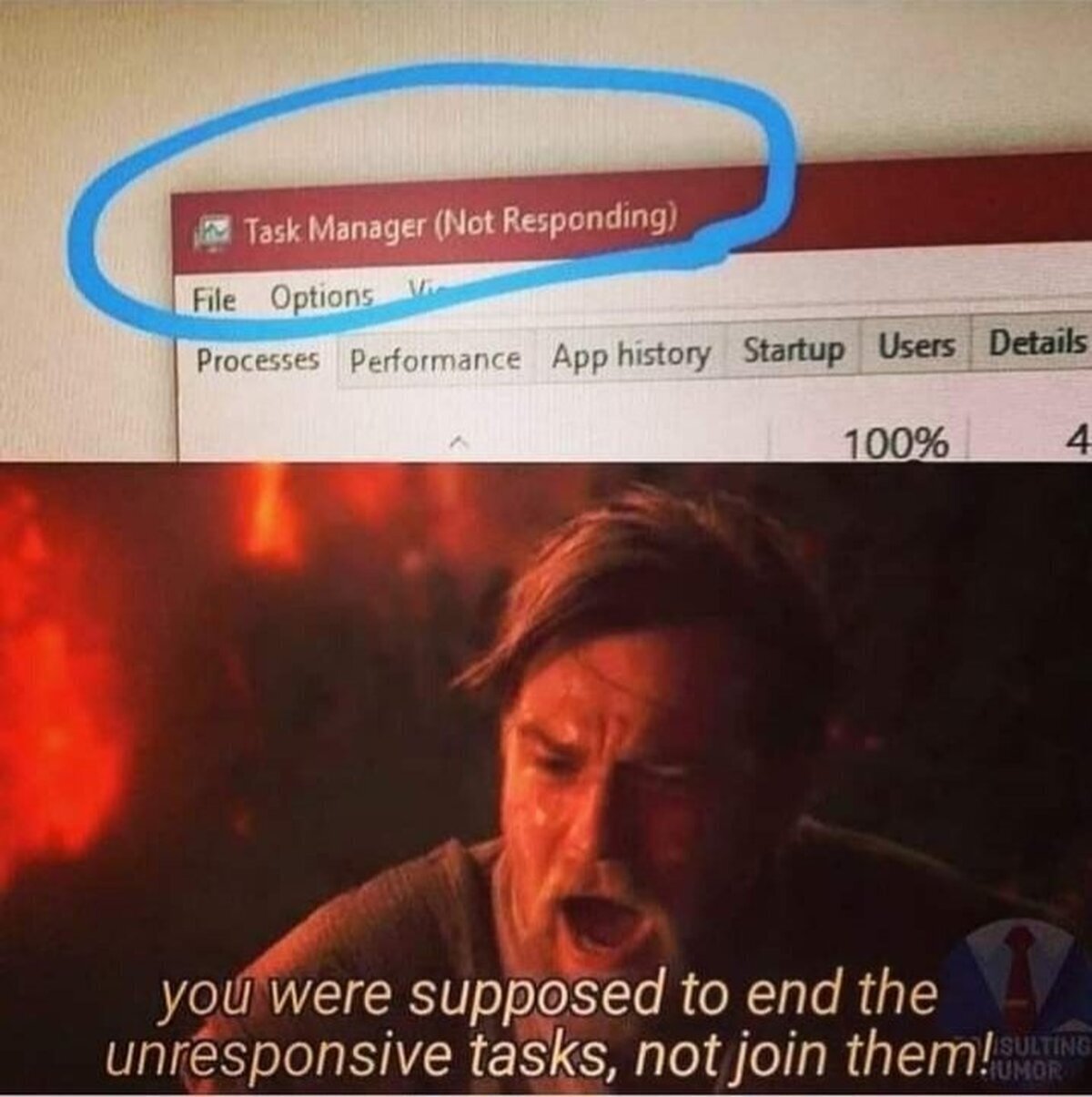 Abro el Administrador de tareas para cerrar el programa&hellip; y se une al mot&iacute;n