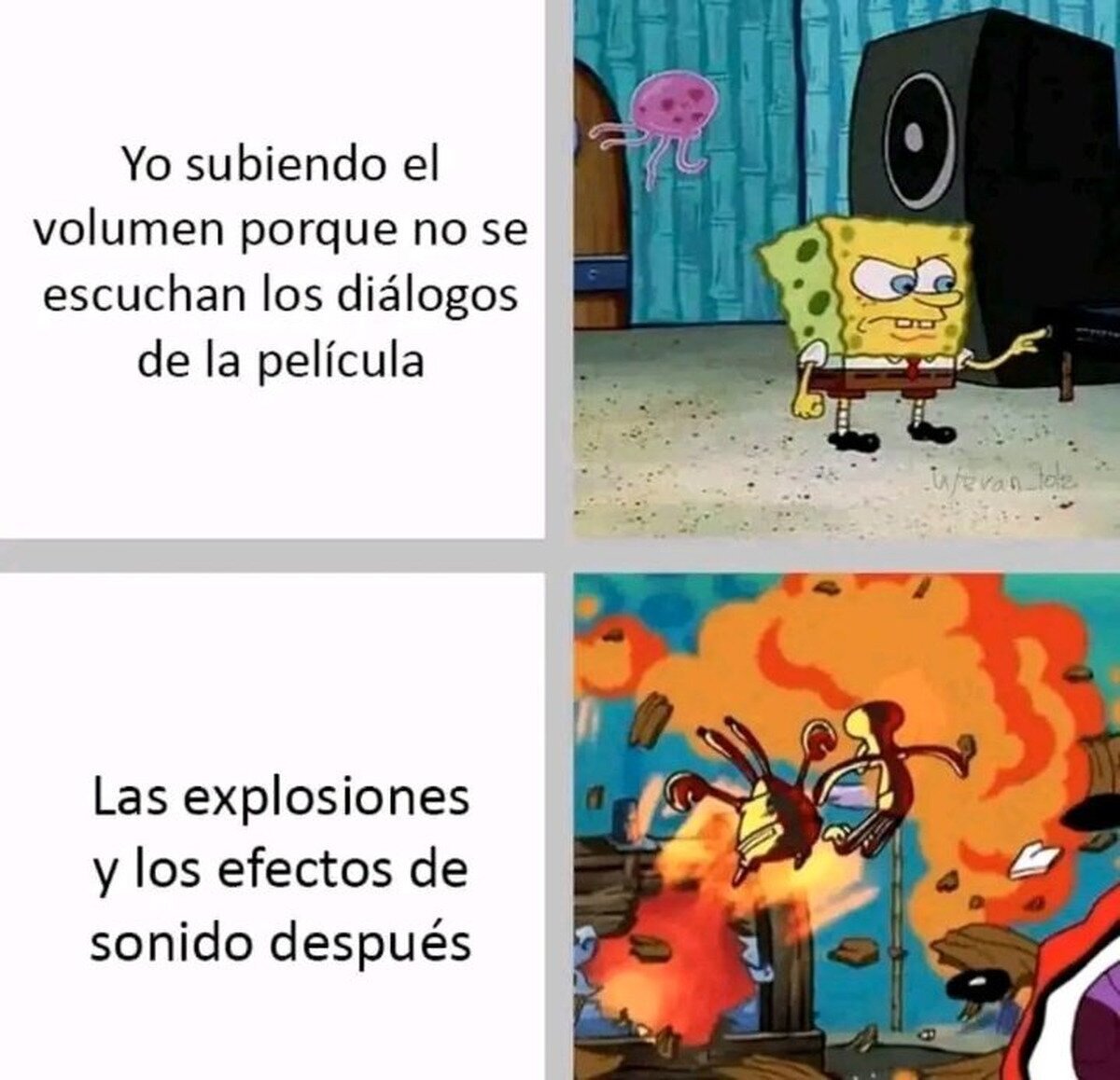 Subo el volumen por los di&aacute;logos y la peli me responde con un BOOOOOM en est&eacute;reo