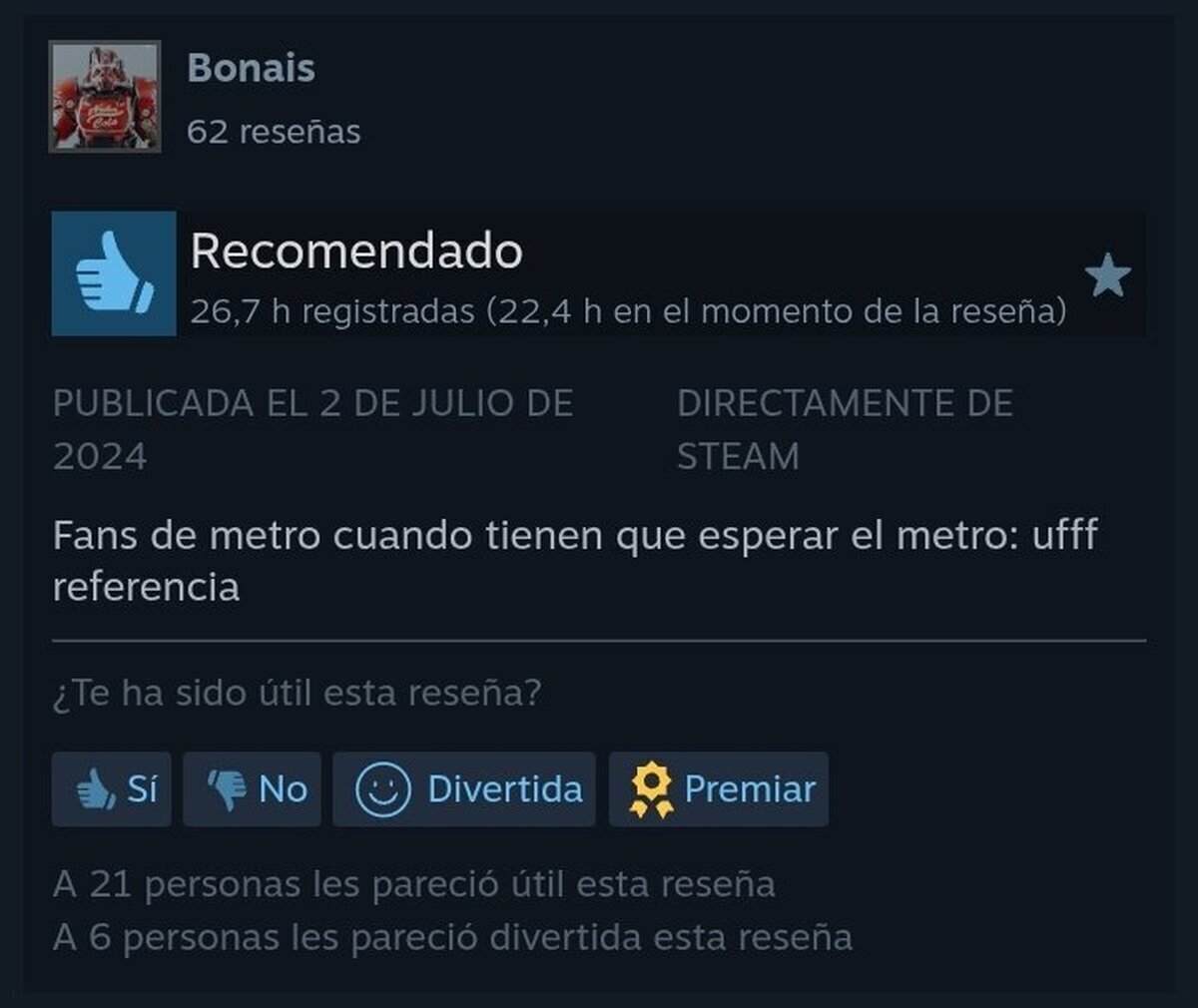 Sobre los que juegan a Metro