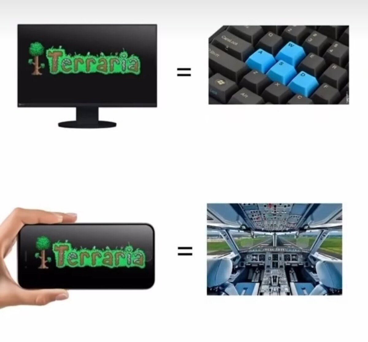 Muy dificil jugar terraria en moviles.