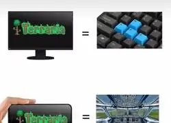 Muy dificil jugar terraria en moviles.