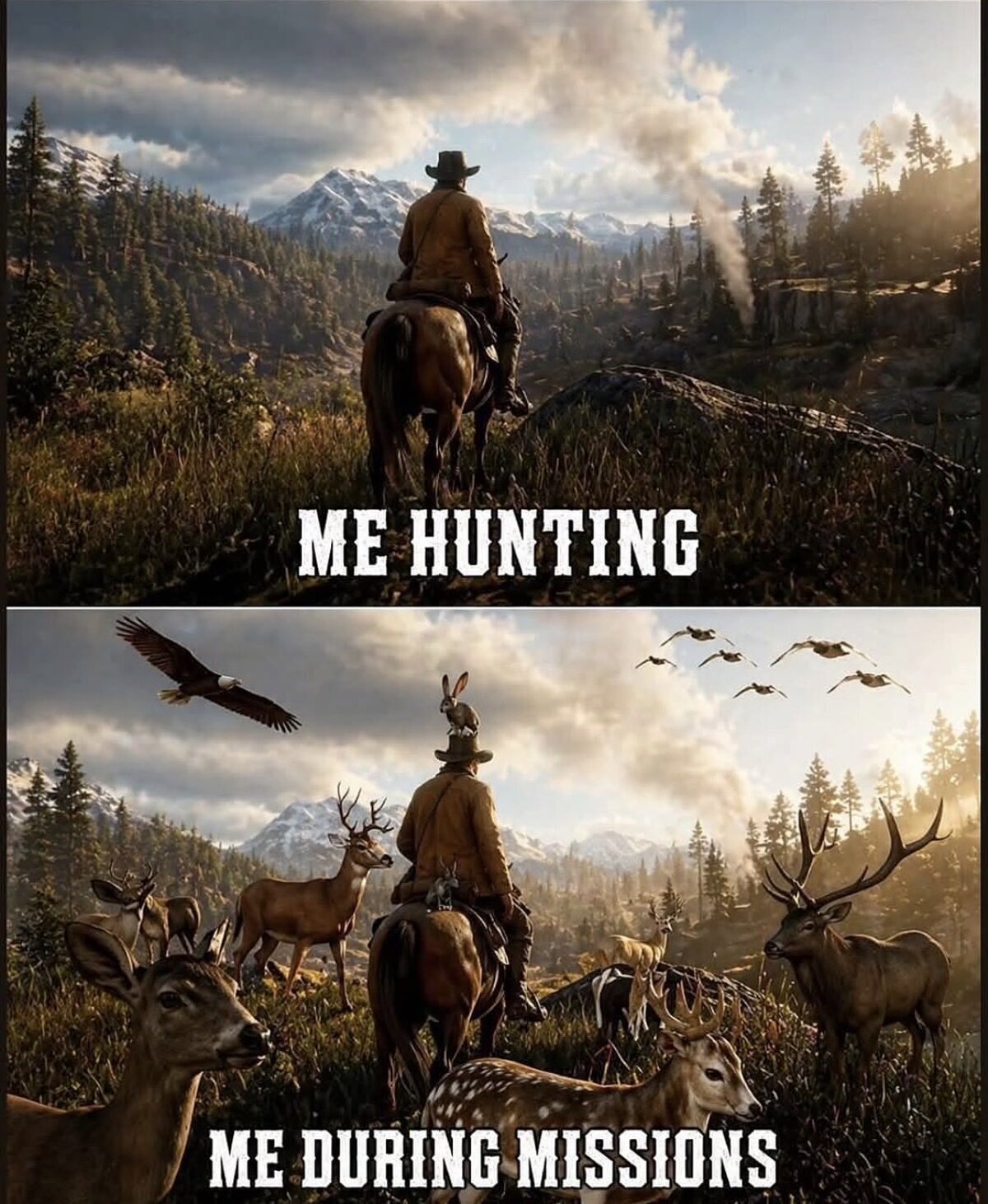 Buscando un venado en todo el mapa y me aparece la manada entera en una misi&oacute;n de dos minutos