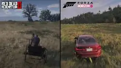 Hasta los derrapes se pueden comparar con RDR2