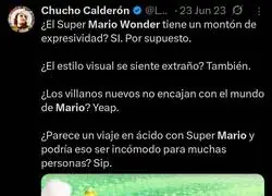 Mario despu&eacute;s de probar hongos, como de costumbre