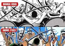 El santoryu de Zoro en 3 versiones distintas