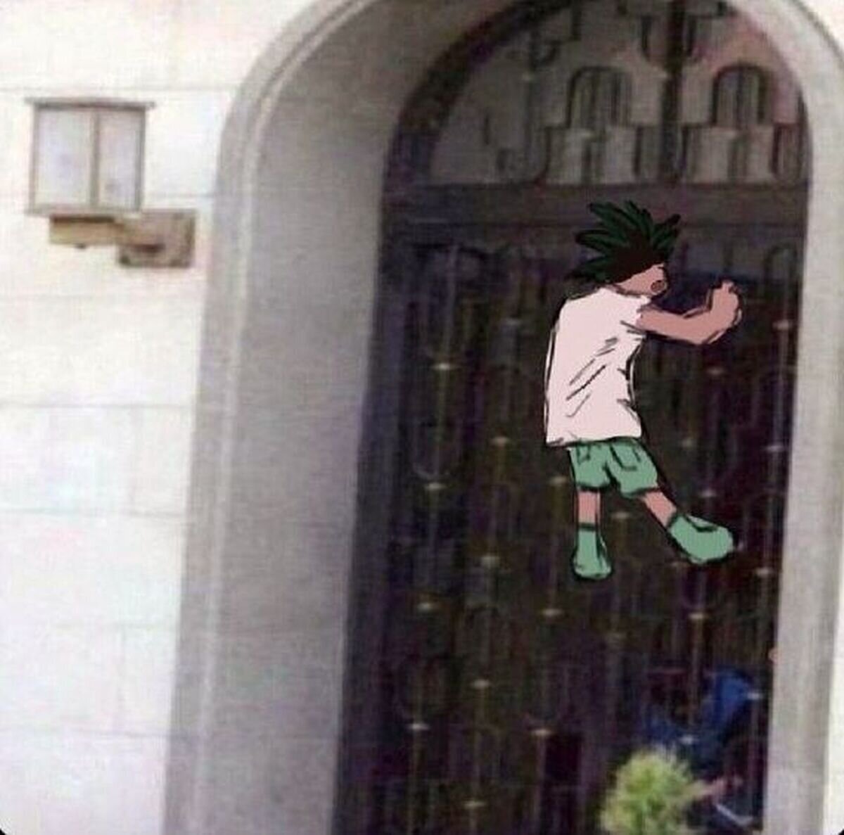 Gon en la puerta de la mansi&oacute;n Zoldyck