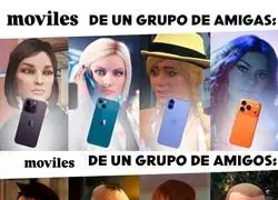 Los m&oacute;viles de amigas vs los m&oacute;viles de amigos