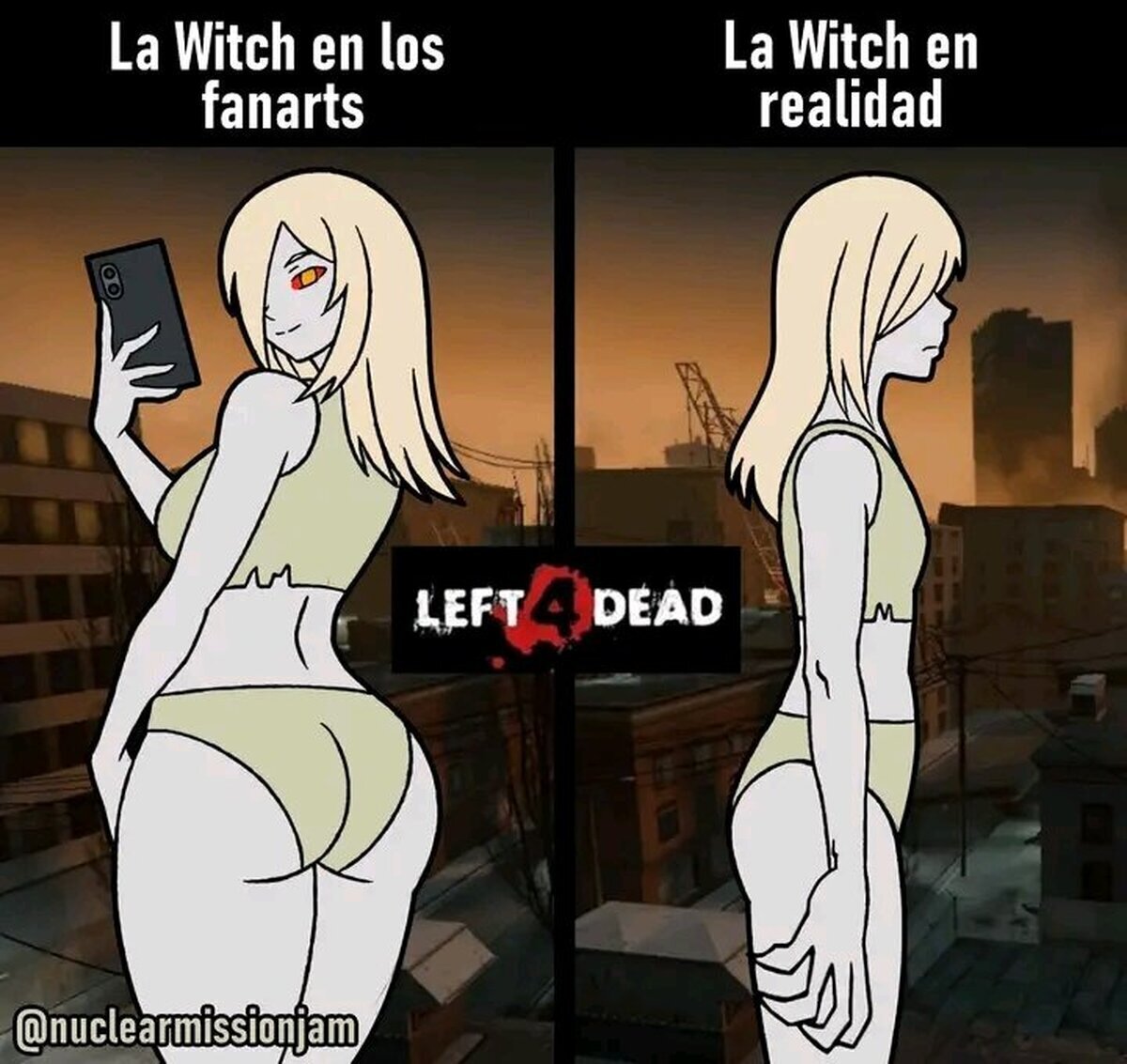 La bruja de Left 4 Dead en los fanarts