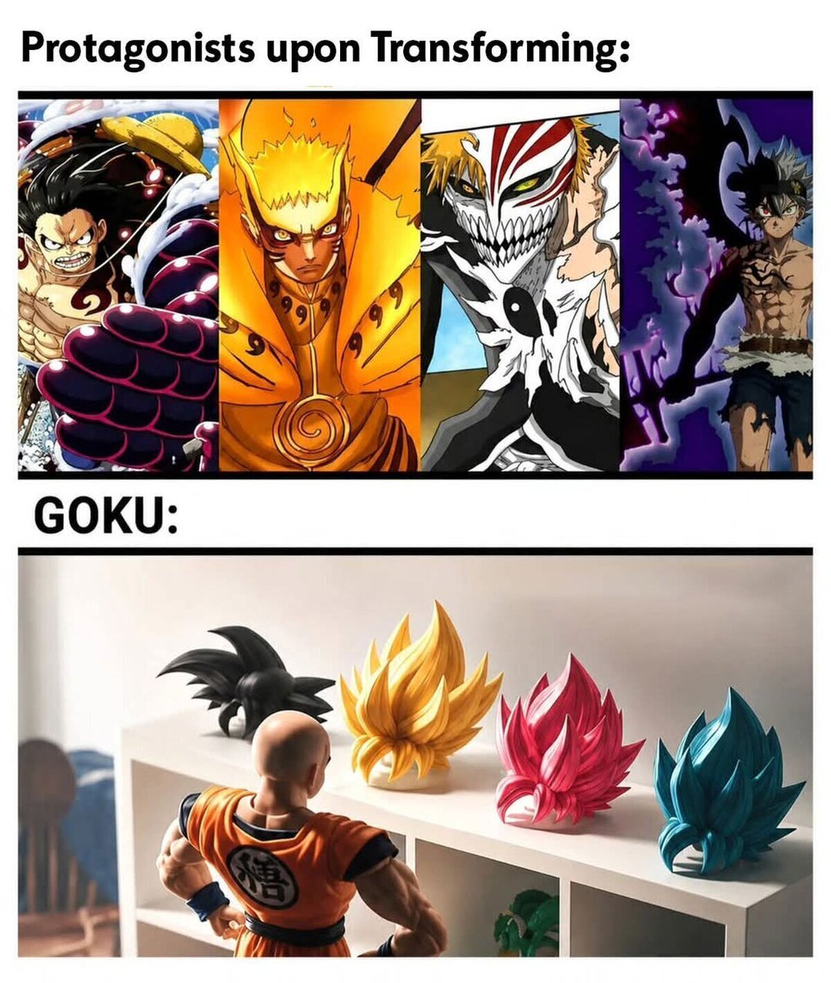 Goku coleccionando transformaciones