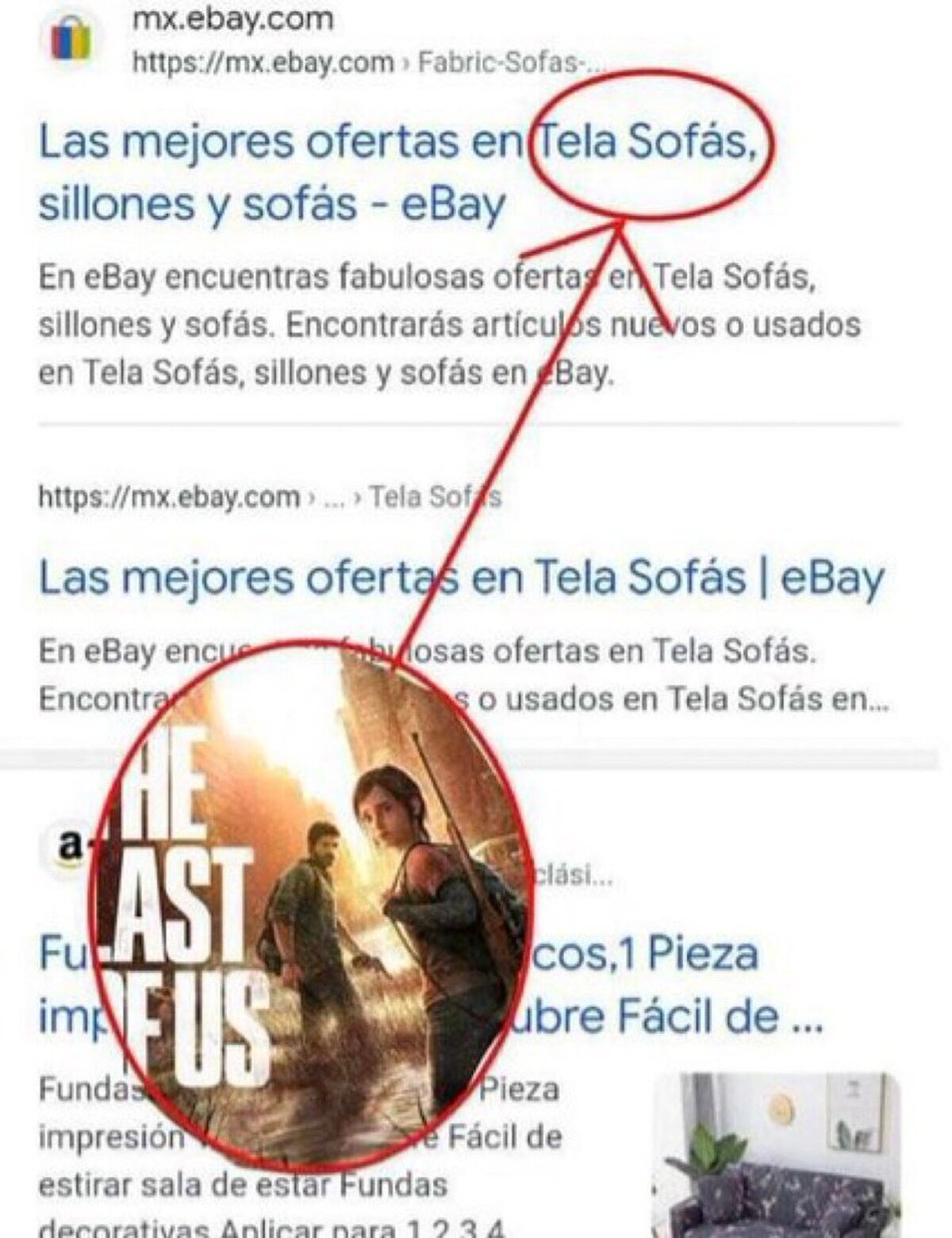 Ay mi madre, el telas sofas