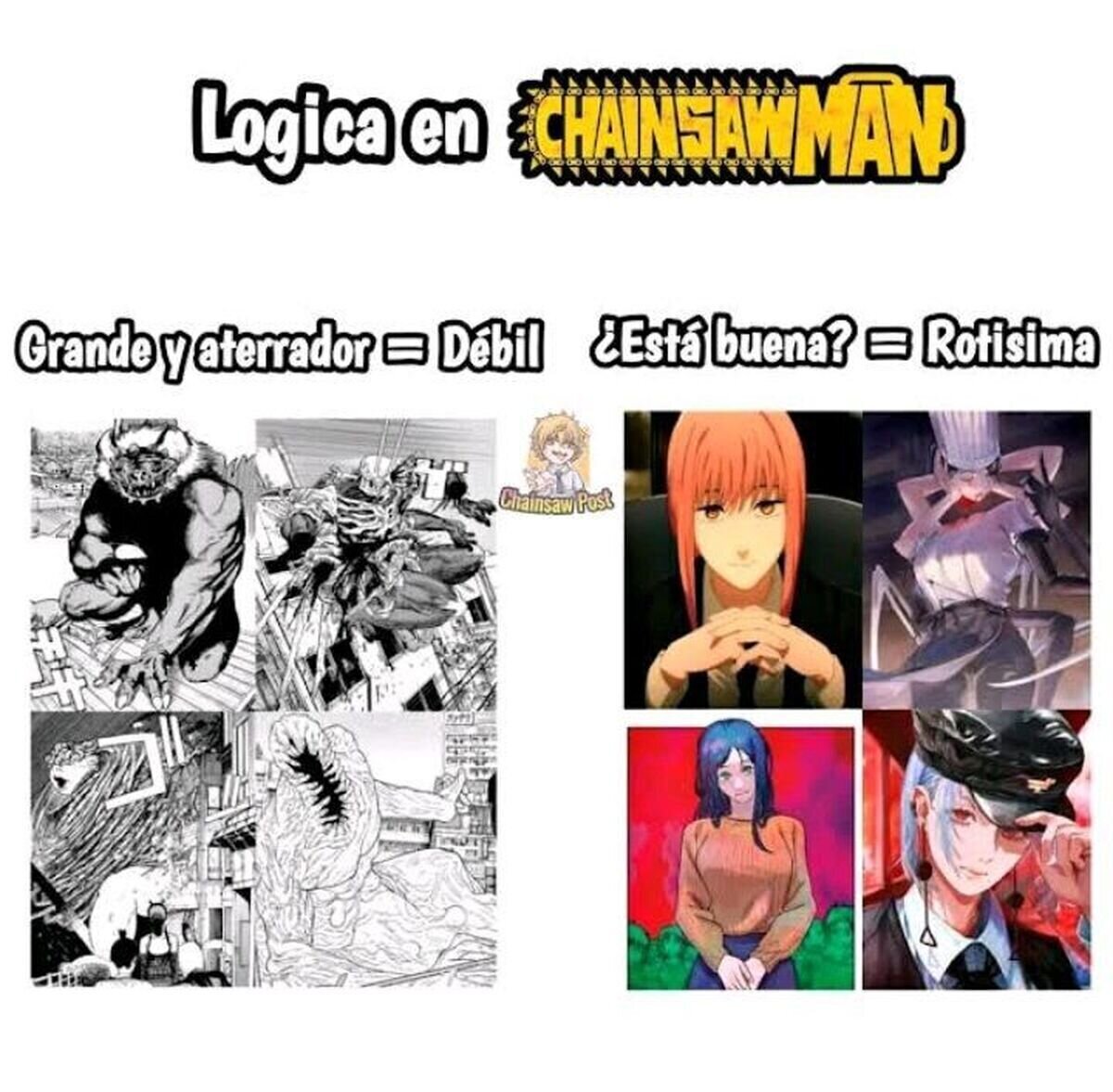 Chainsaw Man resumido en dos opciones