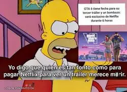 Pagar Netflix solo para ver un tr&aacute;iler de GTA