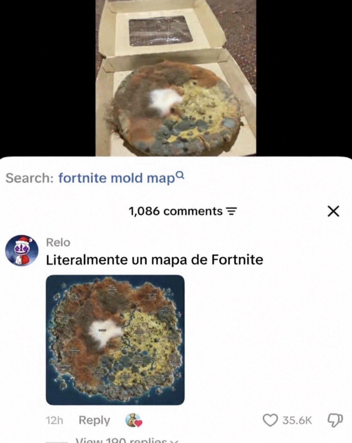 La pizza que parece un mapa de Fortnite