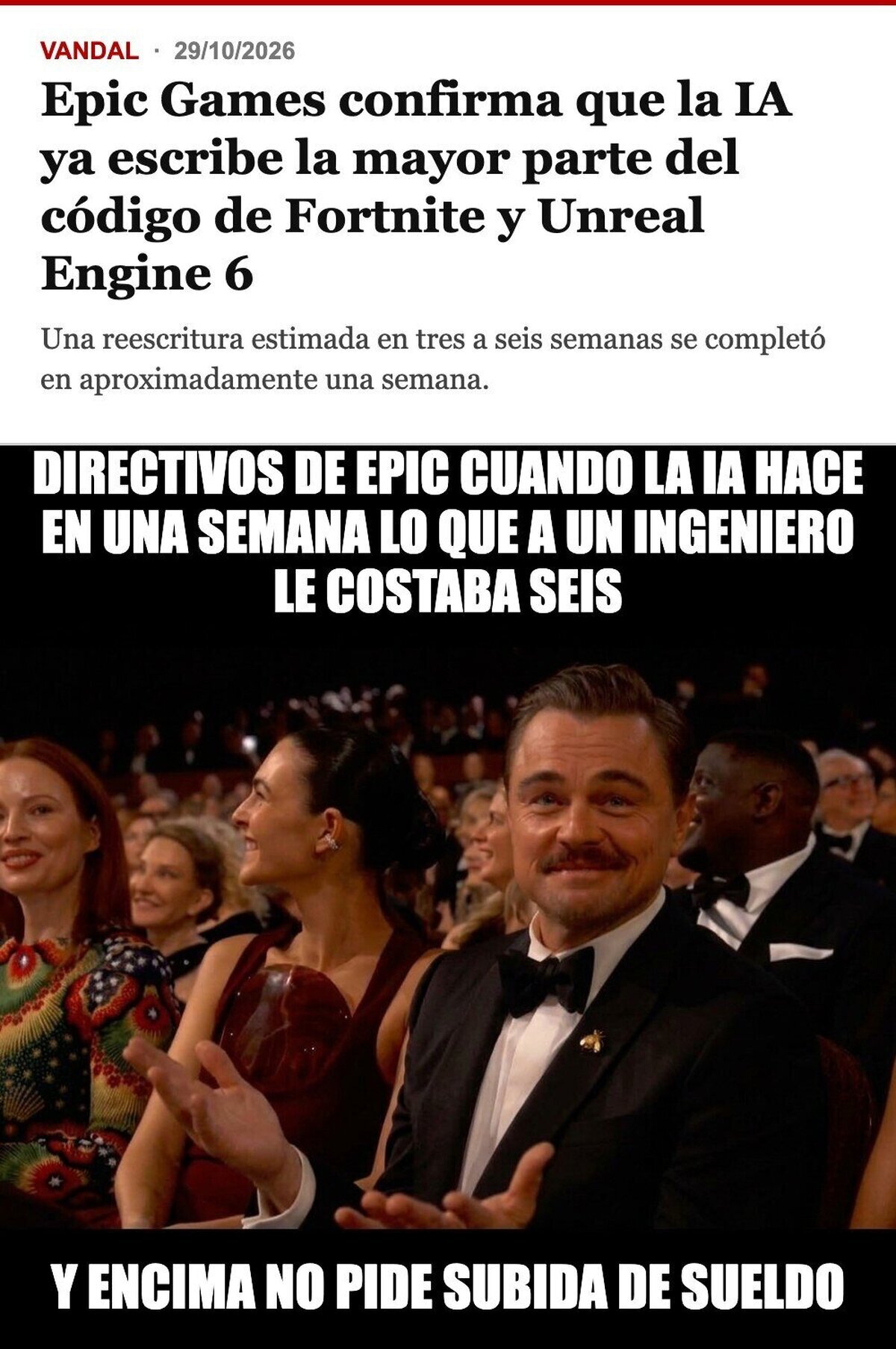 En Epic la IA ya programa Fortnite y los ingenieros ya pueden ir actualizando el LinkedIn