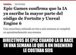 En Epic la IA ya programa Fortnite y los ingenieros ya pueden ir actualizando el LinkedIn